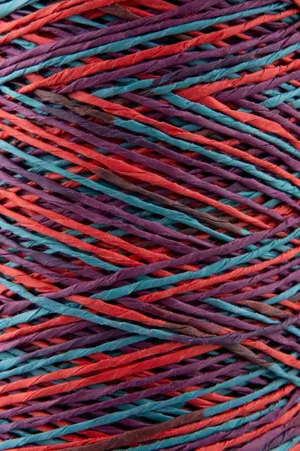 Premium Multi Çok Renkli 170M Doğal Kağıt İp, Hasır Kağıt İplik, Rafya,Çanta,Supla, Şapka İpi,-400 - 2