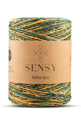 Premium Çok Renkli Ebruli 170M Doğal Kağıt İp, Hasır Kağıt İplik,Rafya,Çanta,Supla,Şapkaİpi,-411 - 1