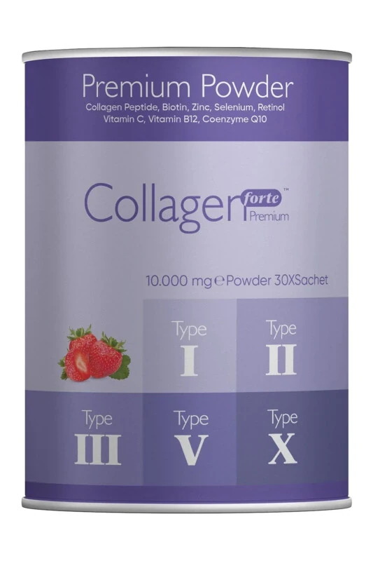 Premium Collagen Powder 10g X 30 Sachets Biotin & Multivitamin Strawberry Flavored - 1