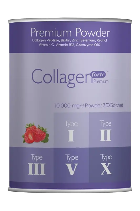 Premium Collagen Powder 10g X 30 Sachets Biotin & Multivitamin Strawberry Flavored - 2