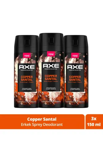 Premium Collection Erkek Sprey Deodorant Copper Santal 72 Saat Ferahlık 150 ml x3 - AXE (1)