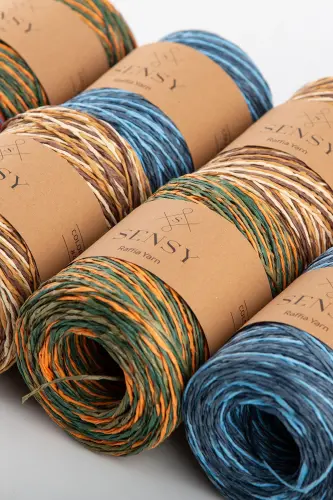 Premium Colored Marbled 170M Natural Paper Yarn, Straw Paper Yarn, Raffia, Bag, Placemat, Hat Yarn,-410 - 3
