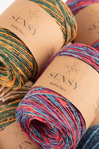 Premium Colored Marbled 170M Natural Paper Yarn, Straw Paper Yarn, Raffia, Bag, Placemat, Hat Yarn,-410 - 5