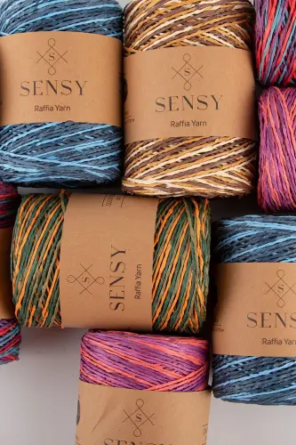 Premium Colored Marbled 170M Natural Paper Yarn, Straw Paper Yarn, Raffia, Bag, Placemat, Hat Yarn,-410 - 8