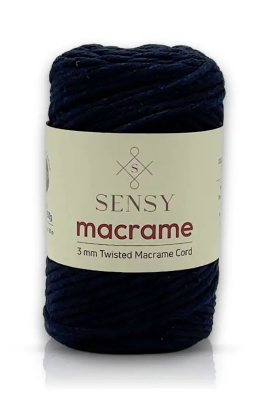 Premium Combed Macrame Rope Hobby Yarn Navy Blue-Navy Blue - 1