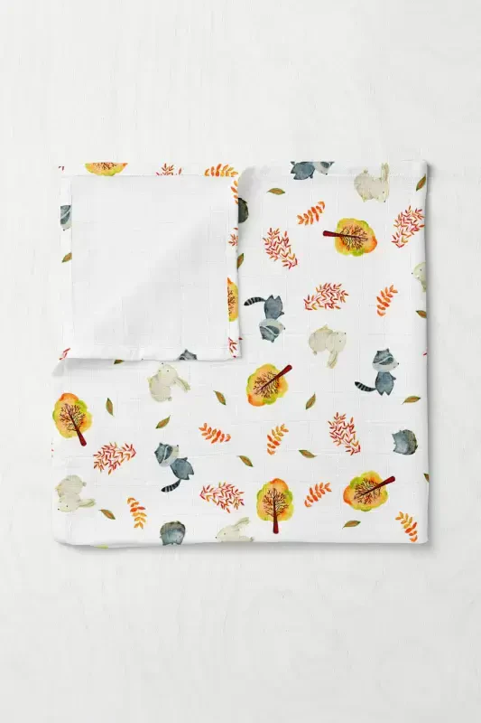 Premium Digital Print Muslin Blanket Forest - 75x100 cm. -Forest - 1