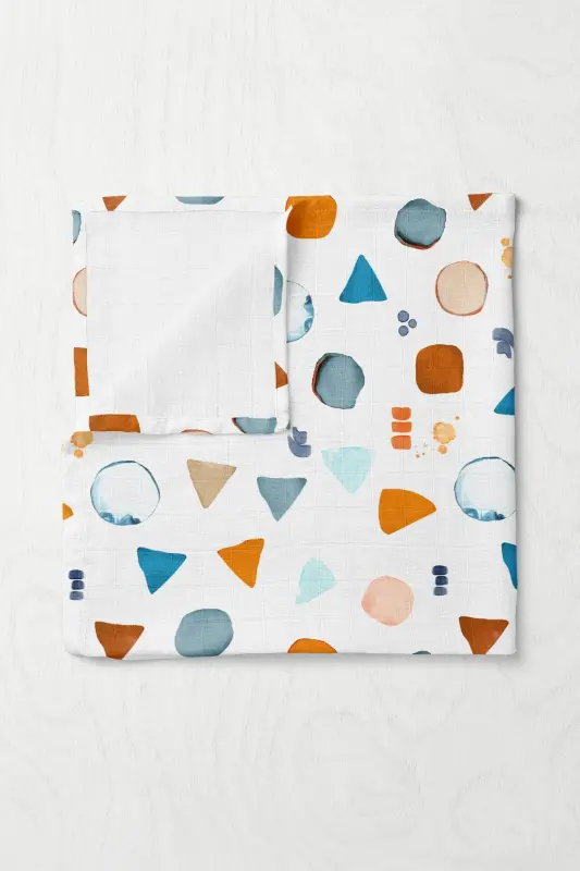Premium Digital Print Muslin Swaddle Geo - 75x100 cm. -Geo - 2