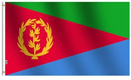 Premium Eritrea Bayrog'i 3x5 Ft Tashqi Katta | To'rt karra tikilgan uchlari | O'rtacha-Tashqi og'ir 100D Polyester Eritreya Milliy Bayroqlari Uy Dekoratsiya Bannersi - 1