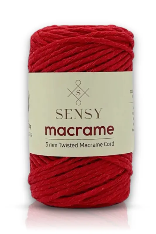Premium Fringed Macrame Macrame Fringable Cotton Macrame Rope Red-Red - SENSY