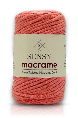 Premium Fringed Macrame Scanable Macrame Rope Macrame Hobby Rope Salmon-Salmon 