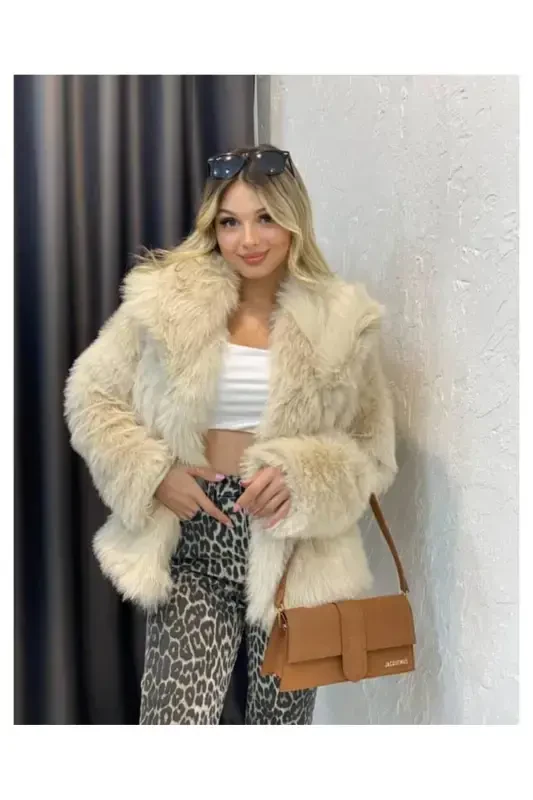 Premium Fur with Lining-beige - SINEMKIVANC CO