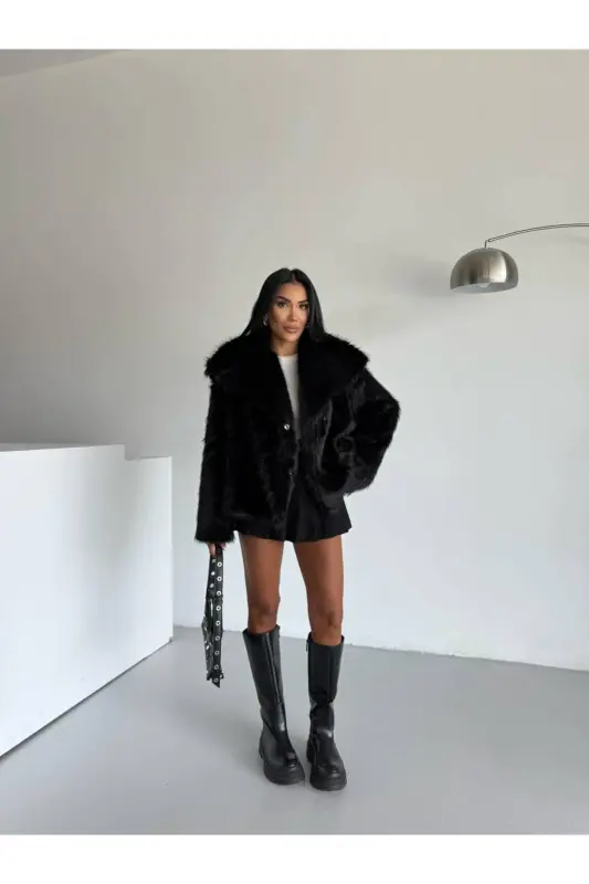 Premium Fur with Lining-BLACK - 1