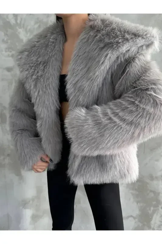 Premium Fur with Lining-Light Gray - 1