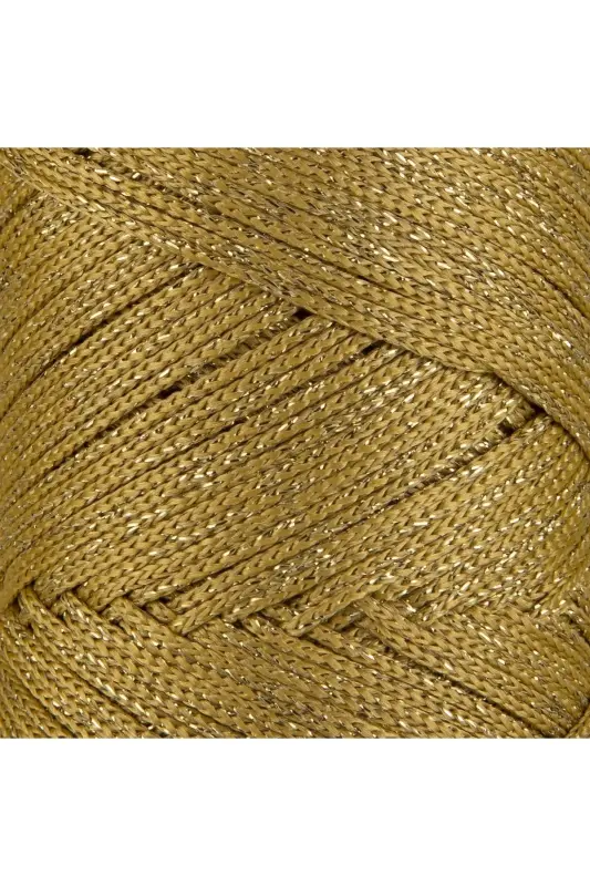 Premium Glitter 200 Gr Polyester Macrame Rope Mustard 2 Mm - 230 M Placemat Ropeandbagrope-Mustard - 2