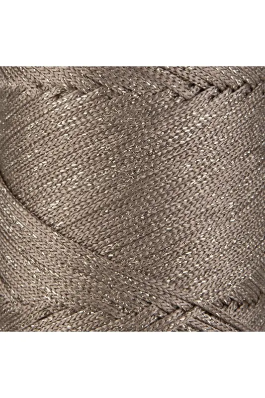 Premium Glitter 200 Gr Polyester Macrame Yarn Mink 2 Mm - 230 M Placemat Yarnandbagyarn-Mink - 2