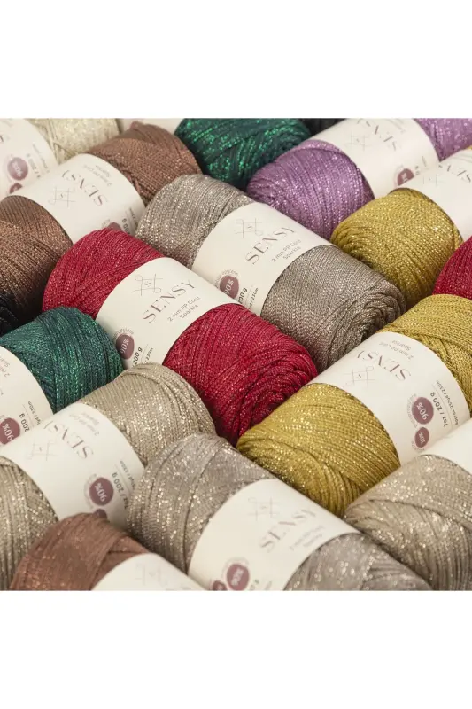 Premium Glitter 200 Gr Polyester Macrame Yarn Mink 2 Mm - 230 M Placemat Yarnandbagyarn-Mink - 3