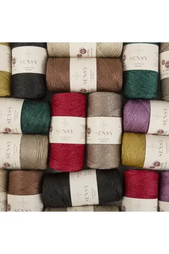 Premium Glitter 200 Gr Polyester Macrame Yarn Mink 2 Mm - 230 M Placemat Yarnandbagyarn-Mink - 5