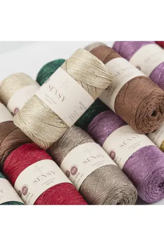 Premium Glitter 200 Gr Polyester Macrame Yarn Mink 2 Mm - 230 M Placemat Yarnandbagyarn-Mink - 8