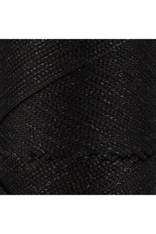 Premium Glittery 200 Gr Polyester Macrame Yarn Black 2 Mm - 230 M Placemat Yarn Bag Yarn - Black - 2