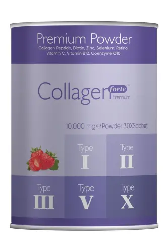 Premium Kolajen Powder 10g X 30 Şase Biotin & Multivitamin Çilek Aromalı - 2