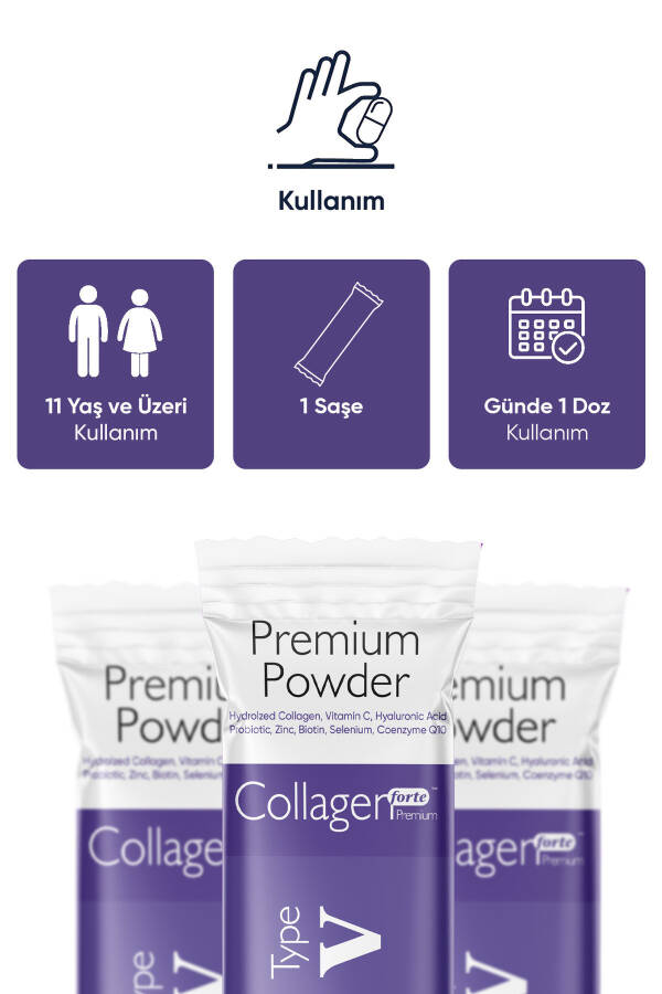 Premium Kolajen Tozu 10g X 30 Şase Biotin & Multivitamin Çilek Aromalı - 9