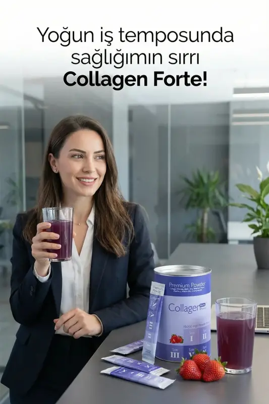 Premium Kollagen Kuni 10g X 30 Shtuchka Biotin & Multivitamin Qulupnay Hidi - 3