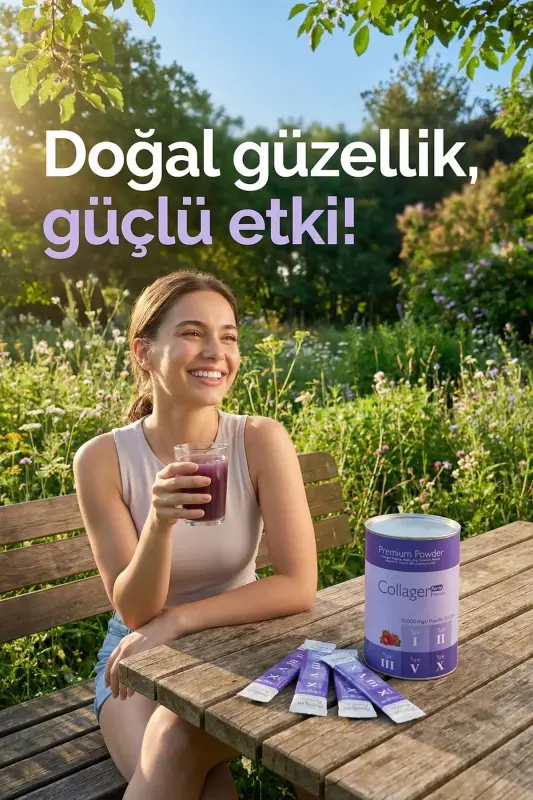 Premium Kollagen Kuni 10g X 30 Shtuchka Biotin & Multivitamin Qulupnay Hidi - 6