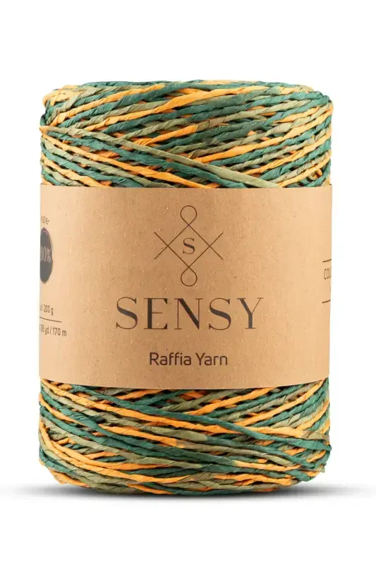 Premium Ko'p Rangli Ebruli 170M Tabiiy Qog'oz Ip, Somon Qog'oz Ip, Rafiya, Sumka, Supla, Shlyapa Ipi,-411 - SENSY