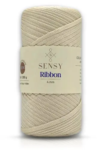 Premium Ribbon Polyester Ip 200 gr Polyester Ribbon Makrome Ipi Ekru - Ekru 
