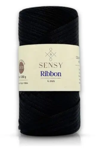Premium Ribbon Polyester Ip 200 gr Polyester Ribbon Makrome Ipi Siyah-Siyah 