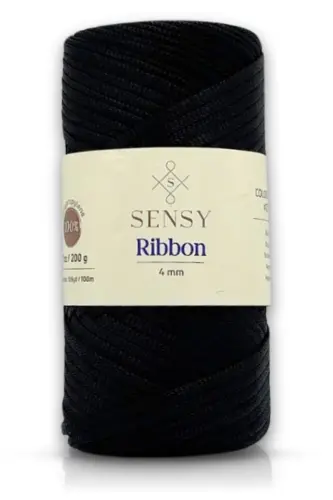 Premium Ribbon Polyester Ip 200 gr Polyester Ribbon Makrome Ipi Siyah-Siyah 