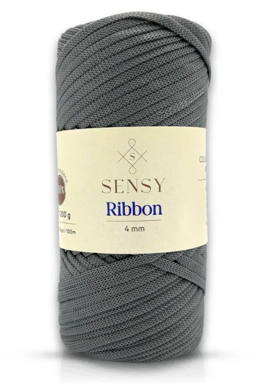 Premium Ribbon Polyester Ipi 200 gr Polyester Makrome Ip Bileklik Ipi Çanta Supla Ip Hobi Ipi Gri - Gri - SENSY