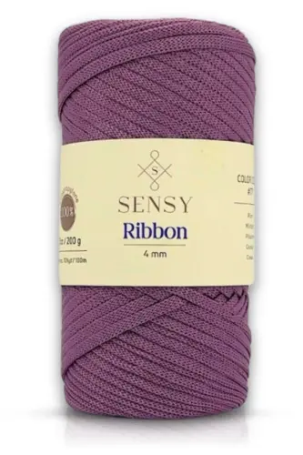 Premium Ribbon Polyester Ipi 200 gr Polyester Makrome Ip Bileklik Ipi Çanta Supla Ip Hobi Ipi Mürdüm-Mürdüm 