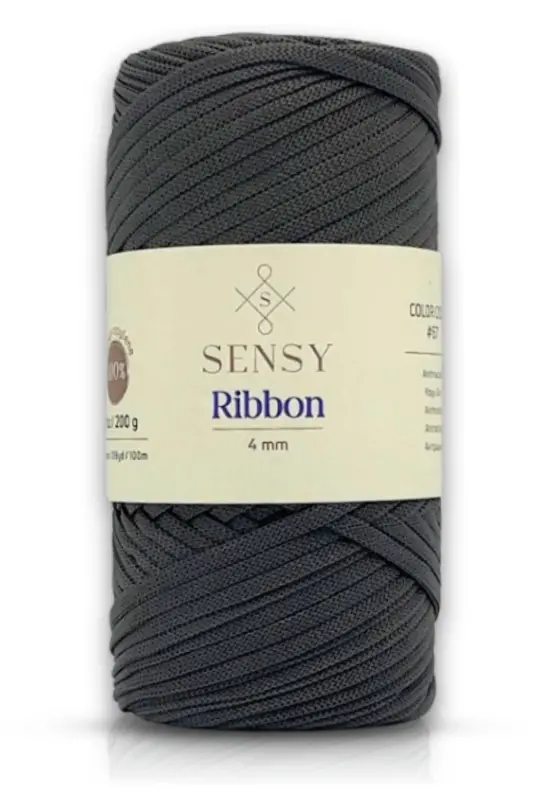 Premium Ribbon Polyester Ipi 200 gr Polyester Makrome Ip Bileklik Ipi Çanta Supla İpi Koyu Gri - Koyu Gri - 1