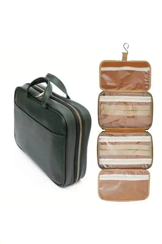 Premium Makeup Travel Bag Suitcase Organizer Cosmetic Case Luggage Inner Organizer Bag-Green - LIFEZON