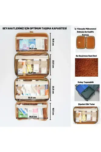 Premium Makeup Travel Bag Suitcase Organizer Cosmetic Case Luggage Inner Organizer Bag-Green - 2