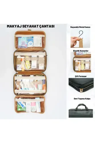 Premium Makeup Travel Bag Suitcase Organizer Cosmetic Case Luggage Inner Organizer Bag-Green - 3