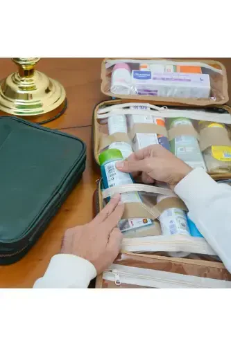 Premium Makiyaj Sayohat Sumkasi Chamadon Tashkilotchisi Makiyaj Chamadani Chamadon Ichi Organayzer Sumka-Yashil - 6