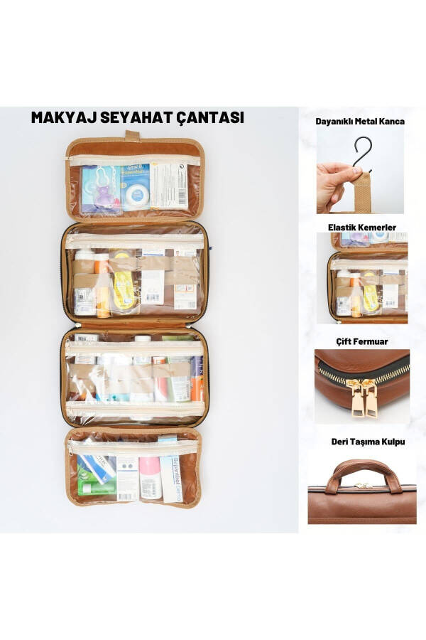 Premium Makyaj Sayohat Sumkasi Chemodan Organayzeri Makyaj Sumkasi Chemodan Ichki Organayzer Sumkasi - 3