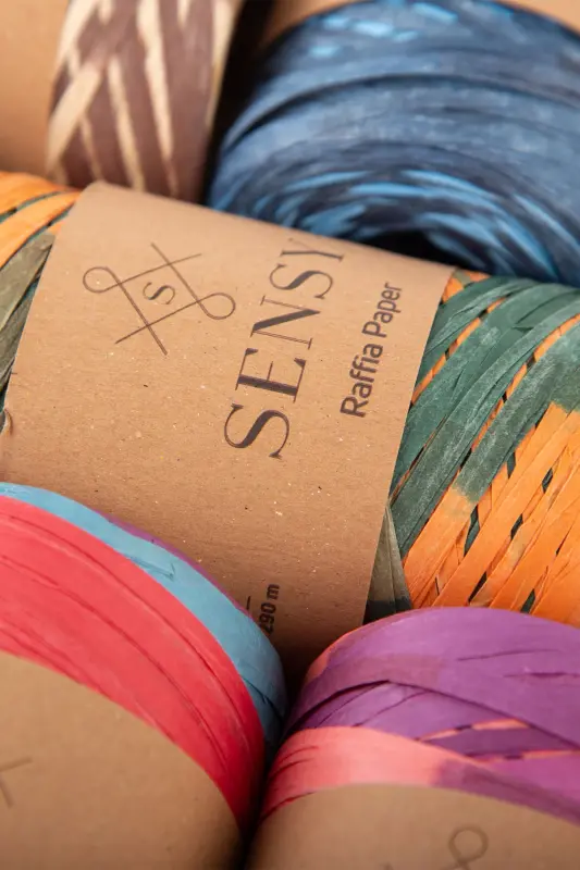 Premium Multi Çok Renkli 290 Metre Rafya İp Çanta İpi Raffia İp Kağıt İp Supla İpi-409 - 7