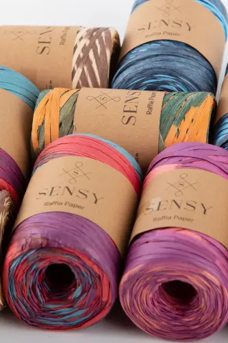 Premium Multi Colorful Marbled 290 Meters Raffia Yarn - 3
