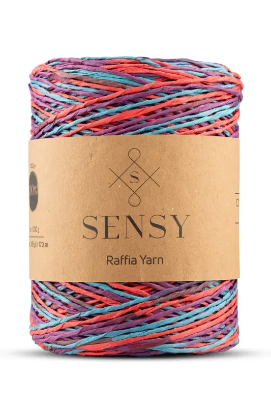 Premium MultiColored 170M Natural Paper Rope, Woven Paper Yarn, Raffia, Bag, Placemat, Hat Yarn, -400 - 1