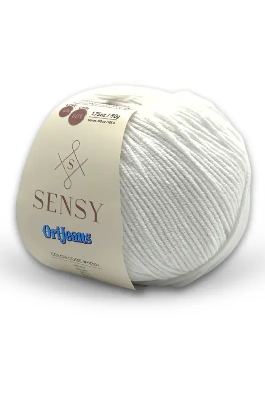 Premium Orijeans Amigurumi Ipliği Punch (PANÇ) Jeans Baby Soft Cotton 50 gr Örgü Ipi Beyaz-Beyaz - 1