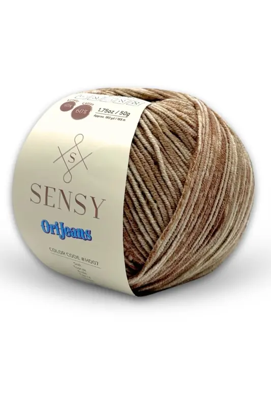 Premium Orijeans Renkli Amigurumi Ipliği Punch (PANÇ) Baby Soft Cotton 50 gr Jeans Örgü Ipi Toprak-Toprak - 2