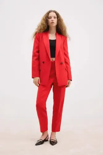 Premium Oversize Fit Blazer Ceket C2457AX-Kırmızı - DEFACTO (1)
