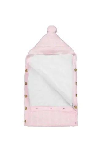 Premium Quality Hair Braid Knitted Baby Swaddle Blanket-PINK - 5