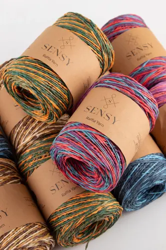 Premium Rangli Abruli 170M Tabiiy Qog'oz Ip, Somon Qog'oz Ip, Rafiya, Sumka, Supla, Shlyapa Ipi,-410 - 6