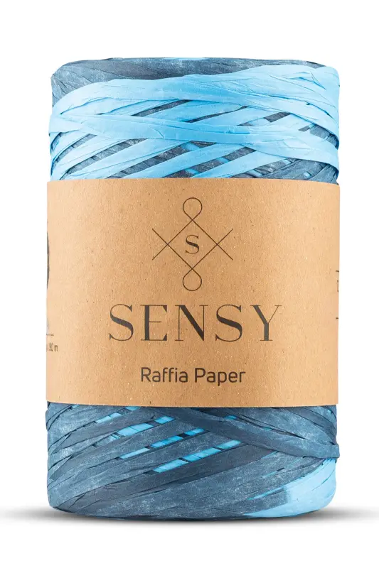 Premium Renkli Ebruli 290 Metre Rafya İp Çanta İpi Raffia İp Kağıt İp Supla İpi-410 - 1