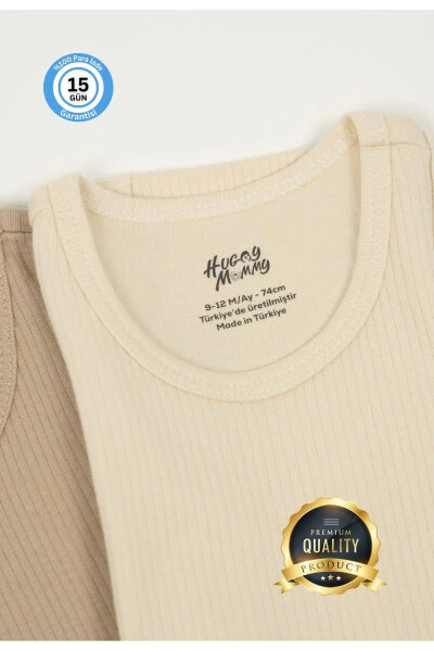 Premium Ribbed Fabric 100% Organic Cotton 3-Piece Baby Boy Sleeveless Bodysuit Snap Closure Set - HUGGY MOMMY (1)