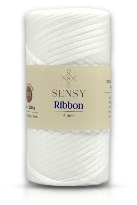 Premium Ribbon Polyester Ribbon Ip 200 gr Polyester Ribbon Makrome Ipi Beyaz-Beyaz - 1